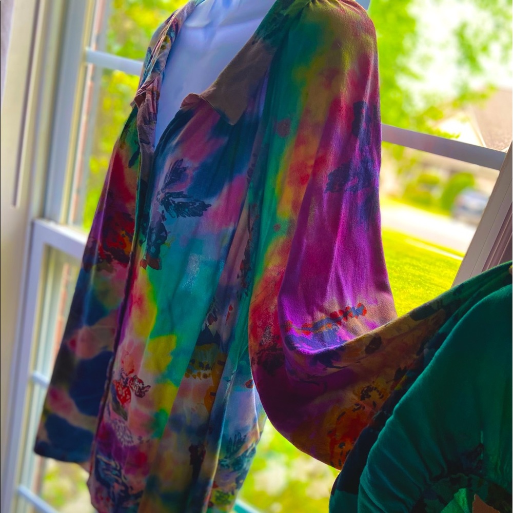 Free People Tie Dye Rainbow dyed blouse :)